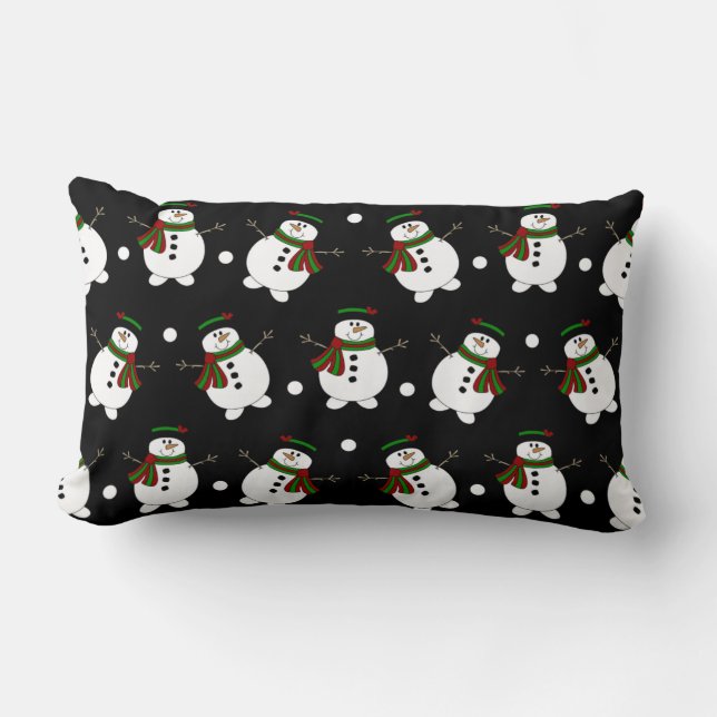 Schattig Black Snowman Pillow Kussen (Voorkant)