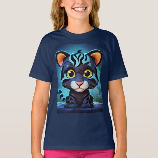 "Schattig Black Tiger Bliss T-shirt" T-shirt (Voorkant)