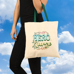 Schattig bladgroene HERO VERPLEEGSTER Tote Bag