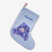 Schattig Blau Konijn Kleine Kerstsok (Voorkant (Hangend))