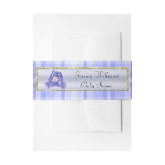 Schattig Blau Konijn Uitnodigingen Wikkel (Voorkant Voorbeeld)