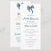 Schattig Blau Lint Quinceañera Feestprogramma (Voorkant / Achterkant)