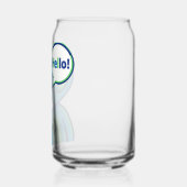 Schattig Blauw Alien Zegt Hallo Blikvorm Glas (Rechts)