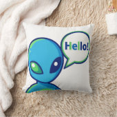 Schattig Blauw Alien Zegt Hallo Kussen (Deken)