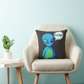 Schattig Blauw Alien Zegt Hallo Kussen (Stoel)