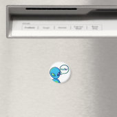 Schattig Blauw Alien Zegt Hallo Magneet (Insitu (Vaatwasser))