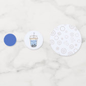 Schattig Blauw Axolotl Boba Tea Boys Verjaardagsfe Confetti (Achterkanten)