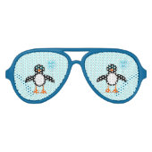 Schattig blauw baby jongen pinguïn partij tinten aviator zonnebril (Voorkant)