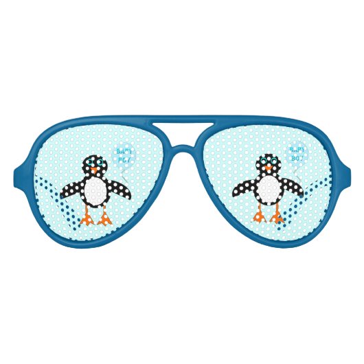 Schattig blauw baby jongen pinguïn partij tinten aviator zonnebril (Voorkant)