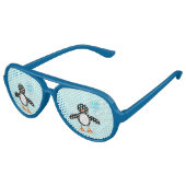 Schattig blauw baby jongen pinguïn partij tinten aviator zonnebril (Gekanteld)