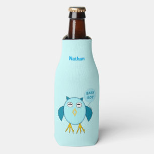 Schattig blauw baby jongen uil fles koeler