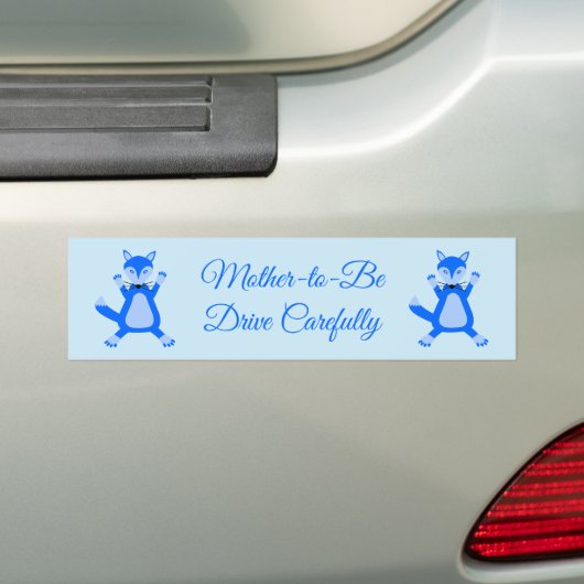 Schattig blauw baby jongen vos op maat bumpersticker (Op auto)