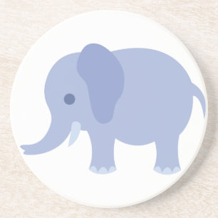 Schattig blauw Baby olifant Zandsteen Onderzetter