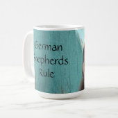 Schattig blauw-blauw-herderblad koffiemok (Voorkant links)