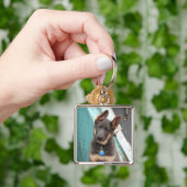 Schattig blauw-blauw-herderblad sleutelhanger (Hand)