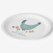 Schattig blauw Boerderij Chicken Boys Baby shower Papieren Bordje (Gekanteld)