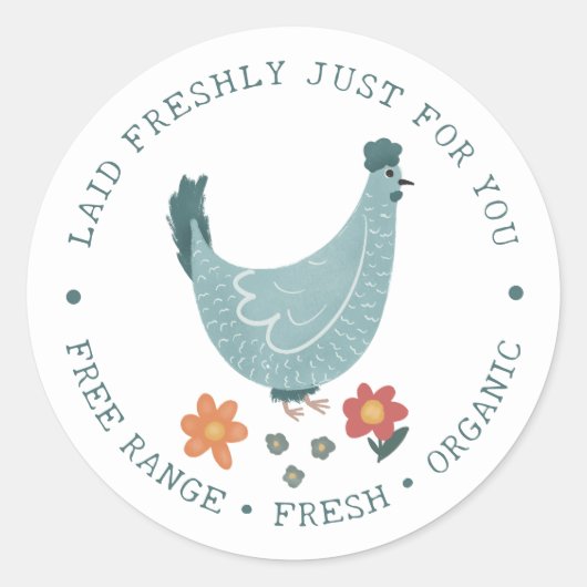 Schattig  blauw Boerderij eierdoos Ronde Sticker (Voorkant)