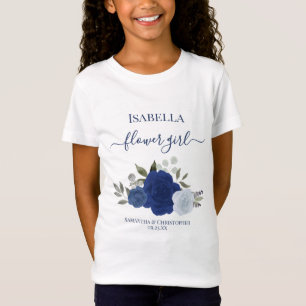 Schattig Blauw Boho Chic Rozen Bloemenmeisje Cadea T-shirt
