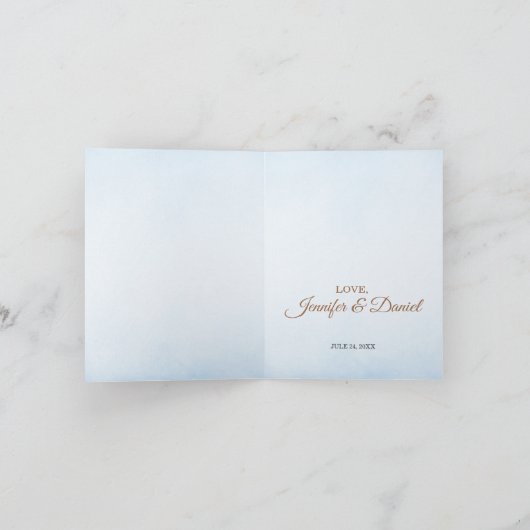 Schattig Blauw Bruin Beer Ballons Baby shower Bedankkaart (Binnen)