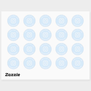 Schattig blauw Custom Instagram Social Media Pakke Ronde Sticker