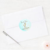 Schattig blauw dinosaurus jongens Baby shower dank Ronde Sticker (Envelop)