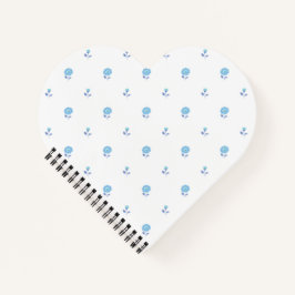 Schattig Blauw Ditsy Bloem Hartvormig Notitieboek