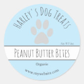 Schattig blauw | Dog Treat Business Labels (Voorkant)