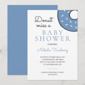 Schattig blauw donut missen een Baby shower Kaart (Voorkant / Achterkant)