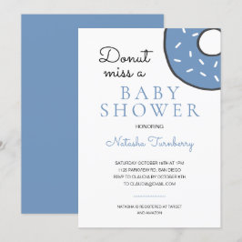 Schattig blauw donut missen een Baby shower Kaart