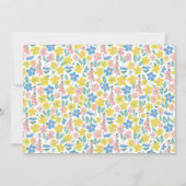 Schattig blauw en geel Ditsy Bloemen Brunch Bubble Kaart (Achterkant)