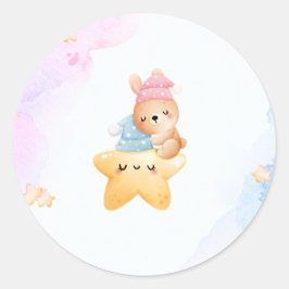 Schattig blauw en roze baby showers sticker