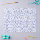 Schattig Blauw en Wit Bloemmotief Tissuepapier (Craft)