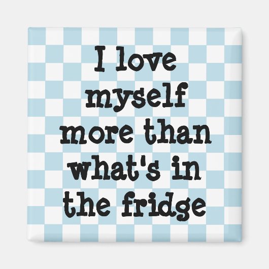 Schattig blauw en wit dambord dieet bevestiging magneet (Voorkant)