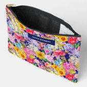 Schattig blauw geel elegant bloemenpatroon monogra etui (Open)