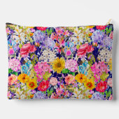 Schattig blauw geel elegant bloemenpatroon monogra etui (Achterkant)