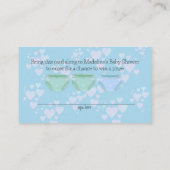 Schattig blauw geel rubber eend Baby shower Informatiekaartje (Achterkant)