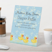 Schattig blauw geel rubber eend Baby shower Reclamebord Met Voetstuk (Insitu)