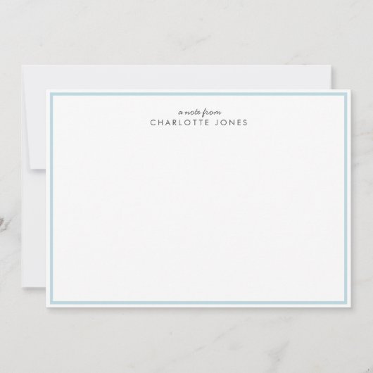 Schattig blauw gingham vichy check patroon briefpa notitiekaartje (Voorkant)