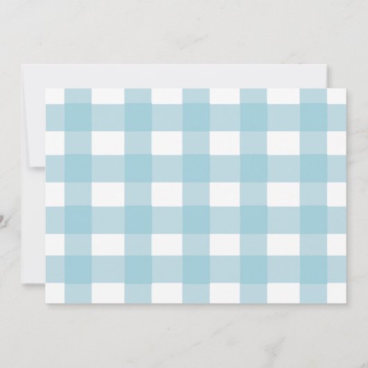 Schattig blauw gingham vichy check patroon briefpa notitiekaartje (Achterkant)