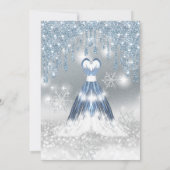 Schattig blauw gloeiend jurkje zilver glitterdrupp kaart (Achterkant)