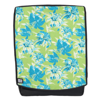 Schattig blauw groen naadloos lelie bloemmotief rugtassen