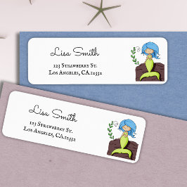 Schattig Blauw Groene Zeemeermin Retouradres Etiket