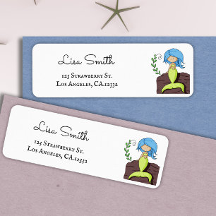 Schattig Blauw Groene Zeemeermin Retouradres Etiket