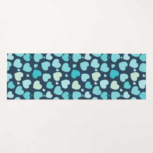 schattig blauw hart yogamat (Voorkant (horizontaal))