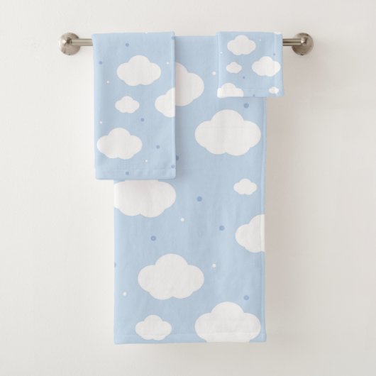 Schattig blauw hemelpatroon bad handdoek (Insitu)
