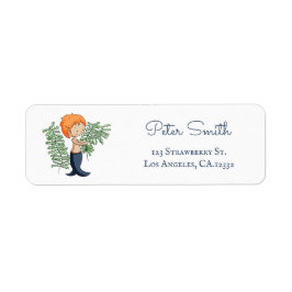 Schattig Blauw Jongens Zeemeermin Retouradres Etiket