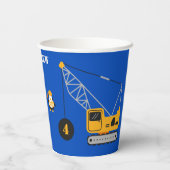 Schattig Blauw Kinderconstructie Verjaardag Papieren Bekers (Achterkant)