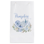Schattig blauw klein pompoen Baby shower Cadeauzakje (Voorkant)