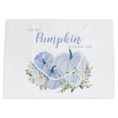 Schattig blauw klein pompoen Baby shower Groot Cadeauzakje (Voorkant)