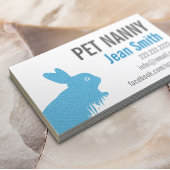 Schattig Blauw Konijn Pet Nanny Babysitter Visitekaartje